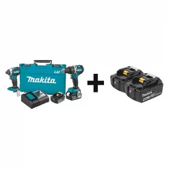 Makita Cordless Combo Kit, 18.0V, 2 Tools, 4.0Ah 2 Cordless Combo Kit, 18.0V, 2 Tools, 4.0Ah