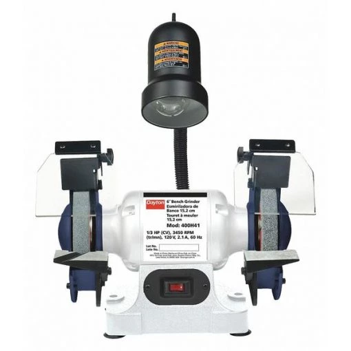 Bench Grinder, 6 in Max. Wheel Dia, 36/60 Grinding Wheel Grit