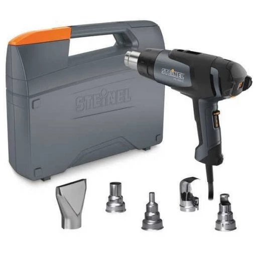 Heat Gun Kit, Electric Powered, 120V AC, Fixed Temp. Setting, 1,500 W Watt, Pistol Handle