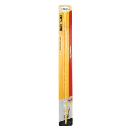 Drain Cleaning Tool, Yellow, Plastic, 22"