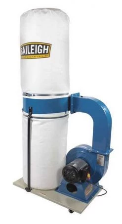 Baileigh Industrial Dust Collector, 1,650 CFM Max Flow, 2 hp, 1 Phase