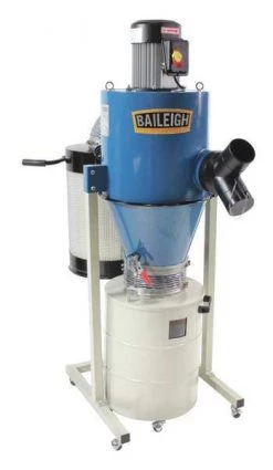 Baileigh Industrial Dust Collector, 600 CFM Max Flow, 1 1/2 hp, 1 Phase