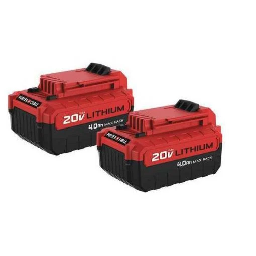 (2) 20-Volt MAX* 4.0-Amp Hours Lithium Power Tool Batteries