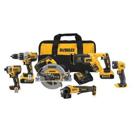 Dewalt 20V Lithium-Ion Brushless 6-Tool Combo Kit 1 20V Lithium-Ion Brushless 6-Tool Combo Kit