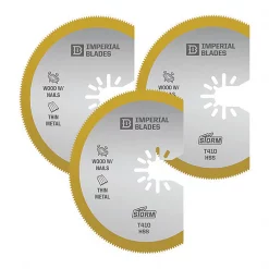 Imperial Blades One Fit™ 3-1/8" Storm Titanium Thin Metal Segment Blade, 3PC