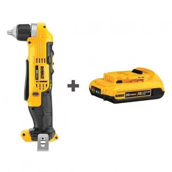 Dewalt Cordless Right Angle Drill Kit, 20.0V 1 Cordless Right Angle Drill Kit, 20.0V
