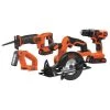 Black & Decker 20V MAX* Lithium Ion 4 Tool Combo Kit: Drill/Driver, Circular Saw, Reciprocating Saw and Work Light