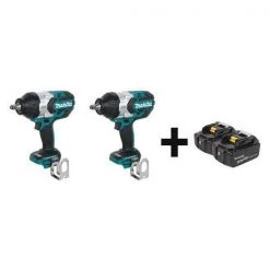 Makita 18V 1/2" Square (2) Mfr. No. BL1840B-2 Batteries; (2) Impact Wrench's