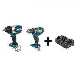 Makita Cordless Combo Kit, 18.0 V, 2 Tools, 2 Batt