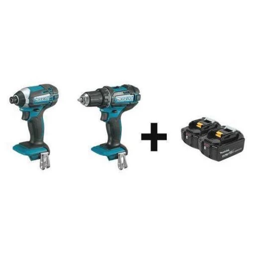 Makita Cordless Combo Kit, 18.0 V, 2 Tools, 2 Batt 1 Cordless Combo Kit, 18.0 V, 2 Tools, 2 Batt