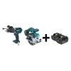 Makita Cordless Combo Kit, 18.0 V, 2 Tools, 2 Batt