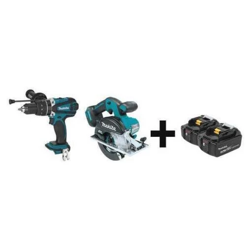 Makita Cordless Combo Kit, 18.0 V, 2 Tools, 2 Batt 1 Cordless Combo Kit, 18.0 V, 2 Tools, 2 Batt