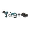 Makita Cordless Combo Kit, 18.0 V, 2 Tools, 2 Batt