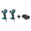 Makita 18V 1/4" Hex (2) Mfr. No. BL1840B-2 Batteries; (2) Impact Drivers