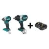 Makita Cordless Combo Kit, 18.0 V, 2 Tools, 2 Batt