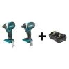Makita 18V 1/4" Hex (2) Mfr. No. BL1840B-2 Batteries; (2) Impact Drivers