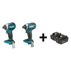 Makita 18V 1/4" Hex (2) Mfr. No. BL1840B-2 Batteries; (2) Impact Drivers