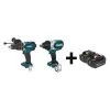Makita Cordless Combo Kit, 18.0 V, 2 Tools, 2 Batt