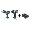 Makita Cordless Combo Kit, 18.0 V, 2 Tools, 2 Batt