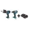 Makita Cordless Combo Kit, 18.0 V, 2 Tools, 2 Batt