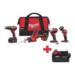 Milwaukee Cordless Combination Kit, 18.0V, Li-Ion