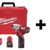 Milwaukee 12V 1/4" Cordless Impact Driver Kit, (2) 2.0Ah Batteries