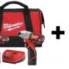 Milwaukee Cordless Combo Kit, 12.0 V, 2 Tools, 3 Batt