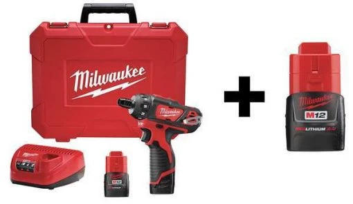 Cordless Screwdriver Kit, 12V, W/Add Bat