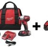 Milwaukee Cordless Combo Kit, 18.V, W/Add Bat
