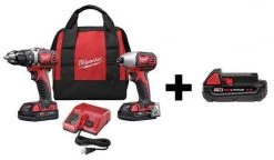 Cordless Combo Kit, 18.V, W/Add Bat
