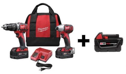 Milwaukee Cordless Combo Kit, 18.V, W/Add Bat 1 Cordless Combo Kit, 18.V, W/Add Bat
