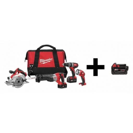 Cordless Combo Kit, 18.0 V, 4 Tools, 3 Batt