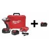 Milwaukee 18V 3/8" Cordless Impact Wrench Kit, (2) 3.0Ah, (1) 4.0Ah Batteries