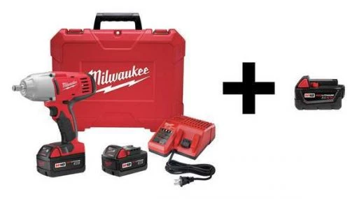 18V 1/2" Cordless Impact Wrench Kit, (2) 3.0Ah, (1) 4.0Ah Batteries