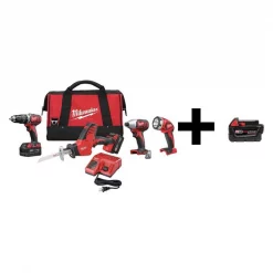 Cordless Combo Kit, 18.0 V, 4 Tools, 3 Batt
