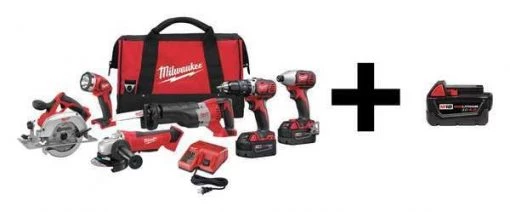 Cordless Combo Kit, 18.0 V, 6 Tools, 3 Batt
