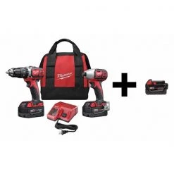 Cordless Combo Kit, 18.0 V, 2 Tools, 3 Batt