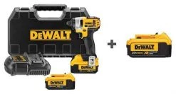 Dewalt 20V MAX 1/4" Cordless Impact Driver, (3) 4.0Ah Batteries