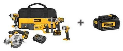 Cordless Combo Kit, 20.0 V, 5 Tools, 3 Batt