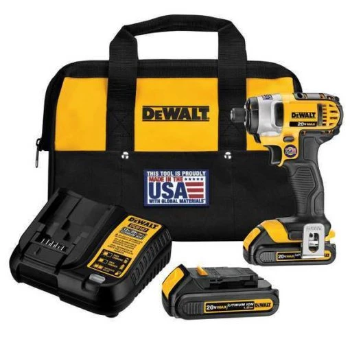 20V MAX 1/4In Cordless Impact Driver Kit, (2) 1.5Ah Batteries