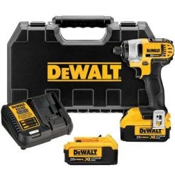 Dewalt 20V MAX XR 1/4In Cordless Impact Driver Kit, (2) 4.0Ah Batteries