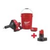 Milwaukee 25 ft Cordless Drain Cleaning Machine, 12V