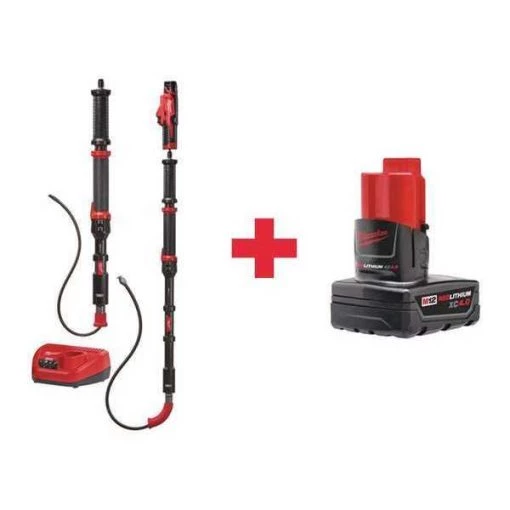 7-1/2 ft Cordless Drain Cleaning Machine, 12V