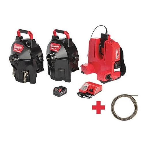 Milwaukee 100 ft Cordless Drain Cleaning Machine, 18V 1 100 ft Cordless Drain Cleaning Machine, 18V