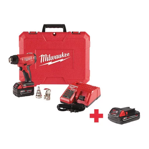 Milwaukee Heat Gun Kit, Electric Powered, 18V DC, Dual Temp. Setting, 360 Watt, Pistol Handle 1 Heat Gun Kit, Electric Powered, 18V DC, Dual Temp. Setting, 360 Watt, Pistol Handle