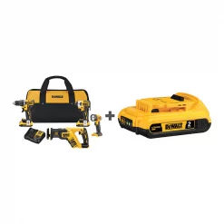Dewalt Cordless Combination Kit, 20.0V, 4 Tools