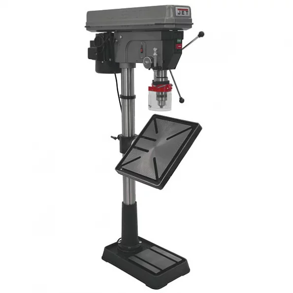 Floor Drill Press, Belt Drive, 1 1/2 hp, 115/230 V, 20 in Swing, 12 Speed