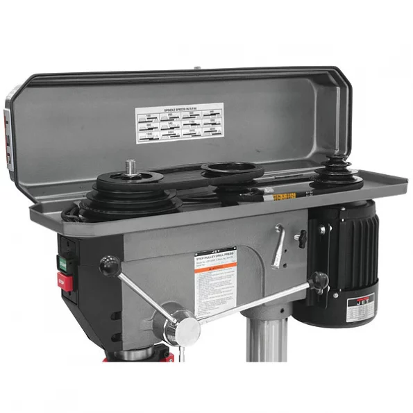 Floor Drill Press, Belt Drive, 1 1/2 hp, 115/230 V, 20 in Swing, 12 Speed