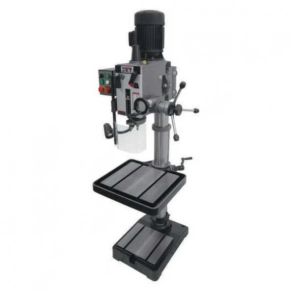 Floor Drill Press, Geared Head Drive, 2 hp, 240 V, 20 in Swing, 12 Speed