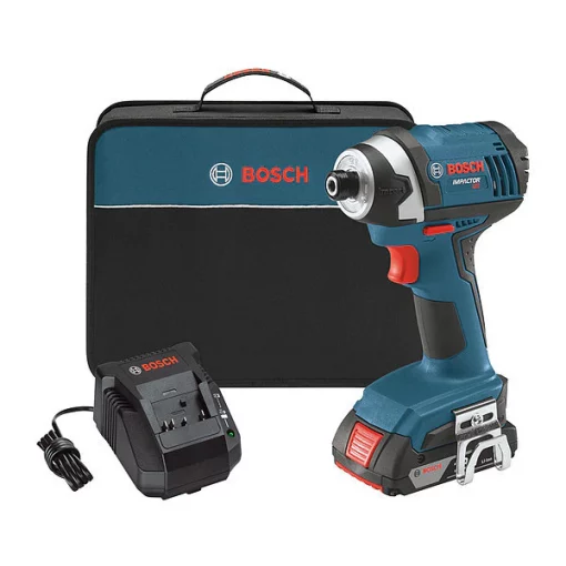 Bosch 18V 1/4" Cordless Impact Driver, (2) 1.5Ah Batteries 1 18V 1/4" Cordless Impact Driver, (2) 1.5Ah Batteries